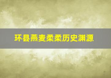 环县燕麦柔柔历史渊源