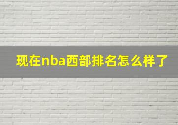 现在nba西部排名怎么样了