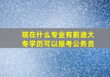 现在什么专业有前途大专学历可以报考公务员