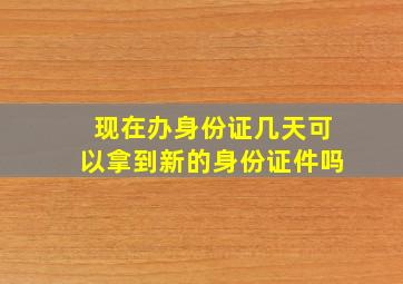 现在办身份证几天可以拿到新的身份证件吗