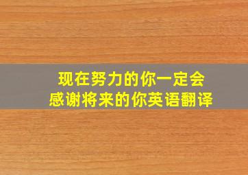 现在努力的你一定会感谢将来的你英语翻译