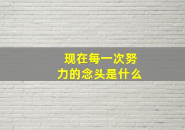 现在每一次努力的念头是什么