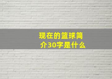 现在的篮球简介30字是什么