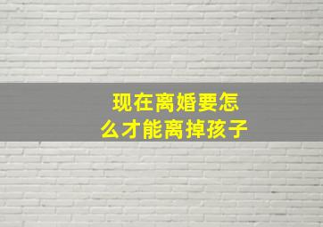 现在离婚要怎么才能离掉孩子