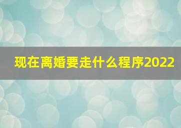 现在离婚要走什么程序2022