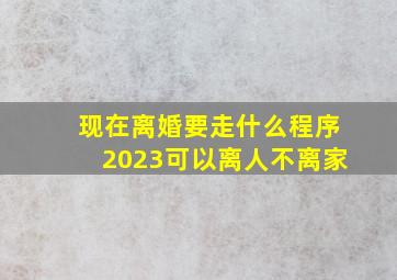 现在离婚要走什么程序2023可以离人不离家