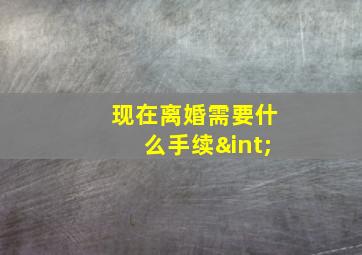 现在离婚需要什么手续∫