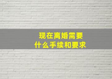 现在离婚需要什么手续和要求