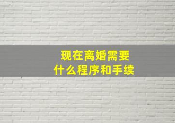 现在离婚需要什么程序和手续