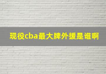 现役cba最大牌外援是谁啊