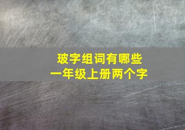 玻字组词有哪些一年级上册两个字