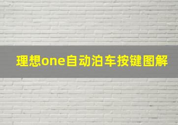 理想one自动泊车按键图解