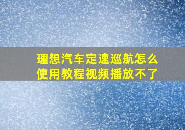 理想汽车定速巡航怎么使用教程视频播放不了