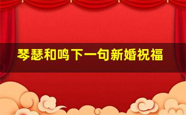 琴瑟和鸣下一句新婚祝福