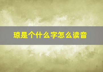 琼是个什么字怎么读音