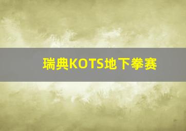 瑞典KOTS地下拳赛