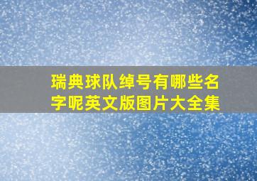 瑞典球队绰号有哪些名字呢英文版图片大全集