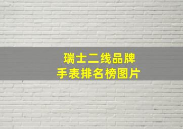 瑞士二线品牌手表排名榜图片