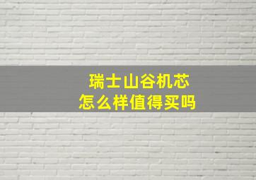 瑞士山谷机芯怎么样值得买吗