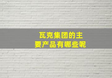 瓦克集团的主要产品有哪些呢