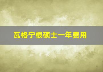 瓦格宁根硕士一年费用