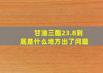 甘油三酯23.8到底是什么地方出了问题