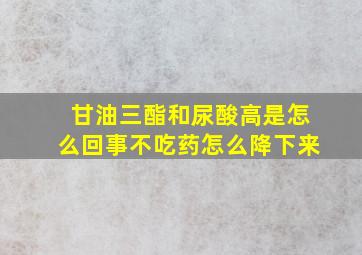 甘油三酯和尿酸高是怎么回事不吃药怎么降下来