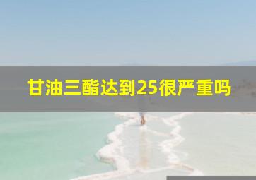 甘油三酯达到25很严重吗