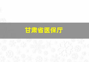 甘肃省医保厅