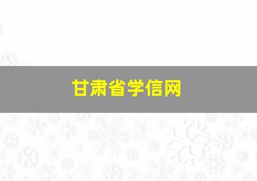 甘肃省学信网