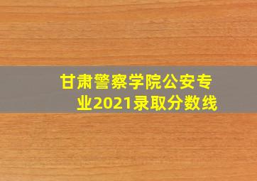 甘肃警察学院公安专业2021录取分数线