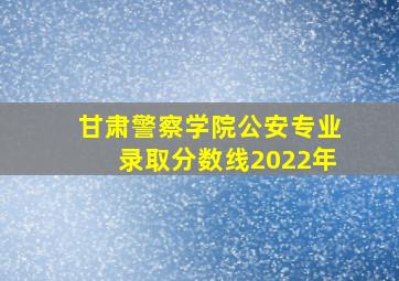 甘肃警察学院公安专业录取分数线2022年