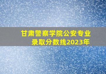 甘肃警察学院公安专业录取分数线2023年