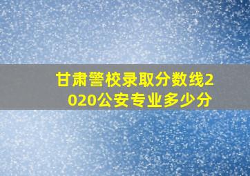 甘肃警校录取分数线2020公安专业多少分