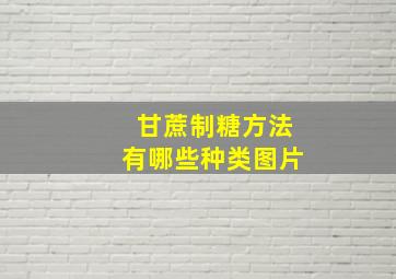 甘蔗制糖方法有哪些种类图片