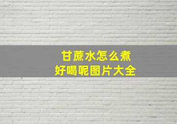 甘蔗水怎么煮好喝呢图片大全