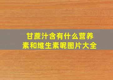 甘蔗汁含有什么营养素和维生素呢图片大全