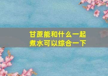 甘蔗能和什么一起煮水可以综合一下