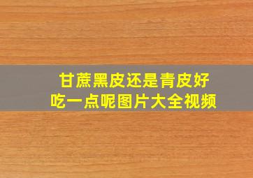 甘蔗黑皮还是青皮好吃一点呢图片大全视频