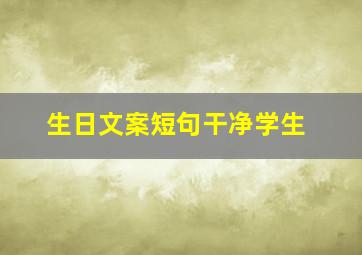 生日文案短句干净学生