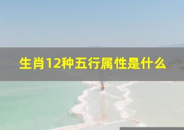 生肖12种五行属性是什么