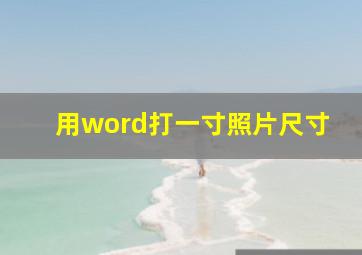 用word打一寸照片尺寸