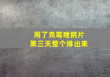 用了克霉唑阴片第三天整个排出来