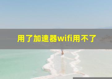 用了加速器wifi用不了