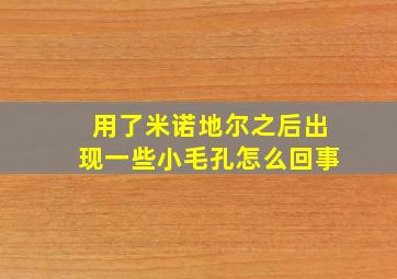 用了米诺地尔之后出现一些小毛孔怎么回事