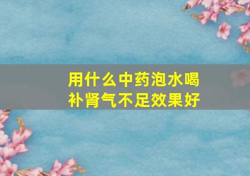 用什么中药泡水喝补肾气不足效果好