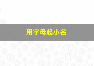 用字母起小名