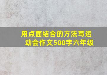 用点面结合的方法写运动会作文500字六年级