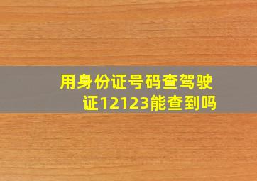 用身份证号码查驾驶证12123能查到吗