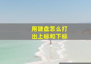 用键盘怎么打出上标和下标